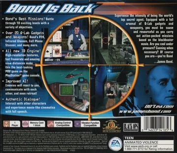 007 - The World Is Not Enough (US) box cover back